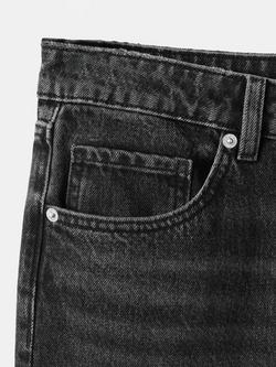 Mango Low Rise Straight Ankle Jeans, Black - view 2, Black