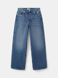 Mango Low Rise Straight Jeans, Dark Blue, Dark Blue