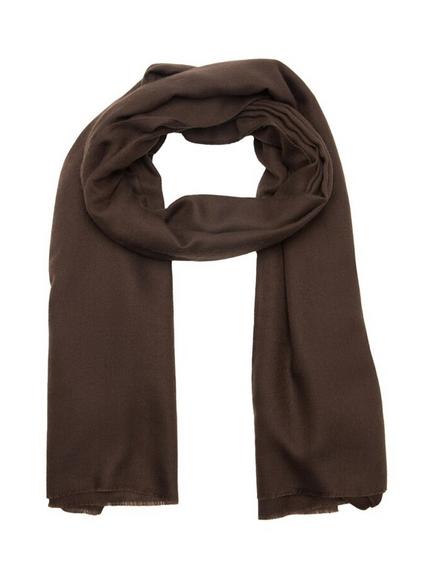 Mango Draped Frayed Trim Scarf - view 2, Chocolate