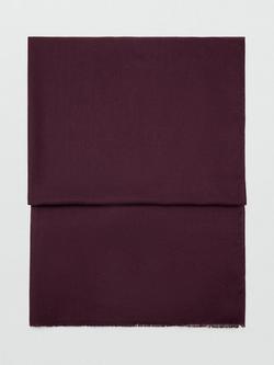 Mango Draped Frayed Trim Scarf, Bordeaux