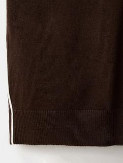 Mango Colour Contrast Knit Polo Shirt, Chocolate - view 2, Chocolate