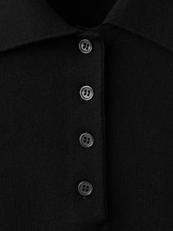 Mango Polo Knit T-Shirt, Black - view 2, Black