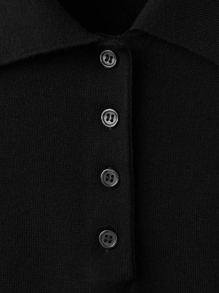 Mango Polo Knit T-Shirt, Black - view 2, Black