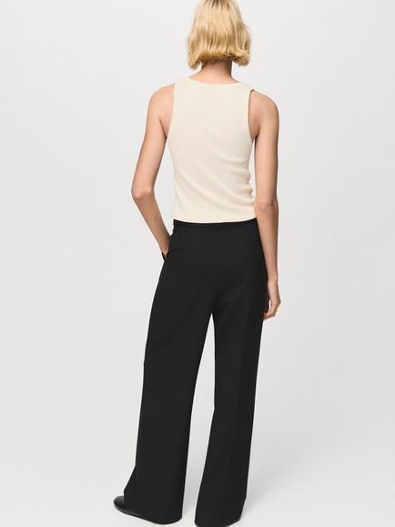 Mango Seamless Knit Vest Top, Raw - view 2, Raw