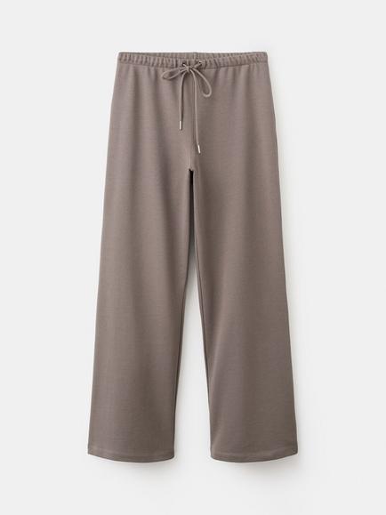 Mango Drawstring Wide Leg Trousers, Grey, Grey