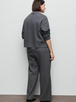 Mango Mid Rise Straight Trousers, Blue - view 2, Blue