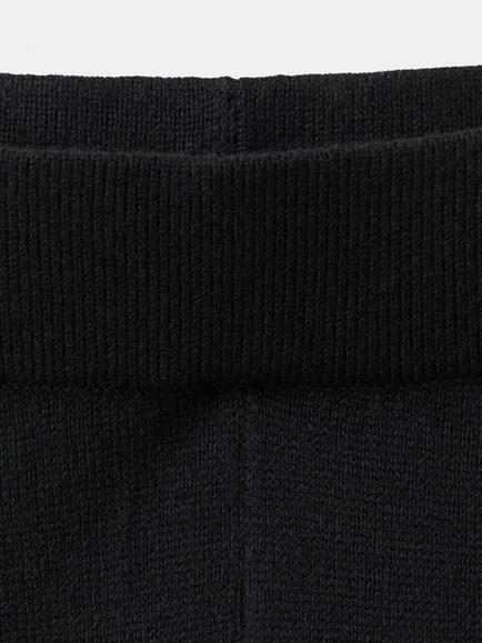 Mango High Rise Side Stripe Knitted Wide Leg Trousers, Black - view 2, Black