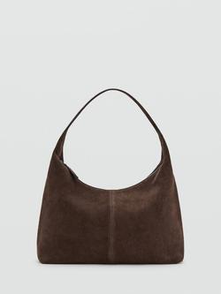 Mango Soft Handle Pure Suede Shoulder Bag, Brown, Brown