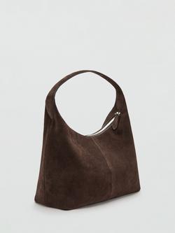 Mango Soft Handle Pure Suede Shoulder Bag, Brown - view 2, Brown