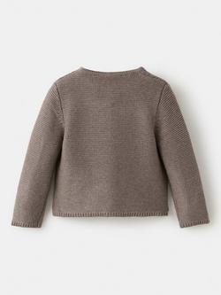 Mango Baby Knitted Cardigan, Taupe - view 2, Taupe
