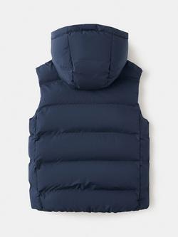 Mango Kids' Quilted Hooded Gilet, Navy - view 2, Navy