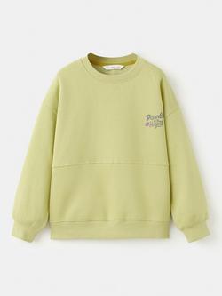 Mango Kids' Crew Neck Sweatshirt, Lime, Lime