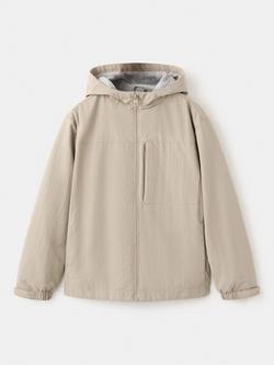 Mango Kids' Hooded Parka, Taupe, Taupe
