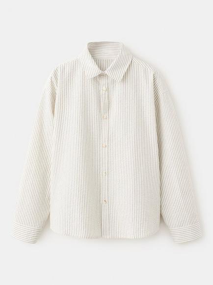 Mango Kids' Cotton Stripe Shirt, Raw, Raw