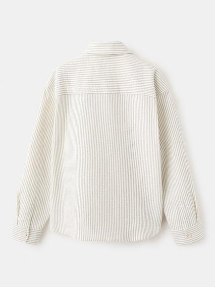Mango Kids' Cotton Stripe Shirt, Raw - view 2, Raw