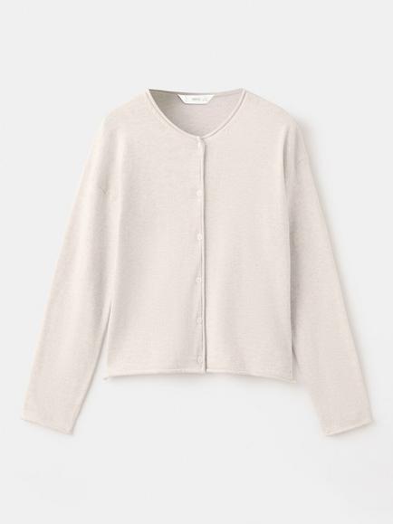 Mango Kids' Knitted Cotton Button Front Cardigan, Beige, Beige