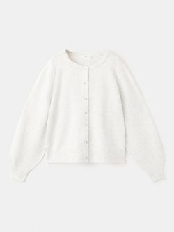 Mango Kids' Long Sleeve Cardigan, Light Grey, Light Grey