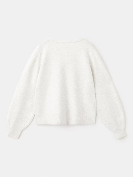 Mango Kids' Long Sleeve Cardigan, Light Grey - view 2, Light Grey