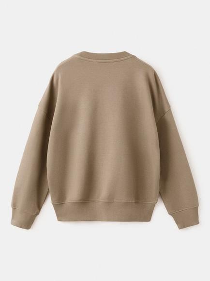 Mango Kids' Cotton Floral Embroidered Sweatshirt, Brown - view 2, Brown