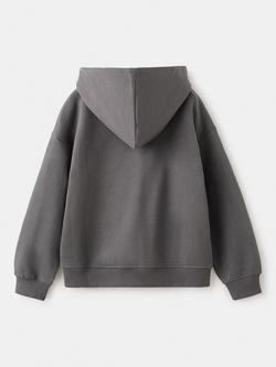Mango Kids' Cotton Graphic Hoodie, Anthracite - view 2, Anthracite