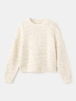 Mango Kids' Textured Crew Neck Jumper, Raw, Raw