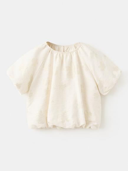 Mango Kids' Metallic Floral Blouse, Gold, Gold