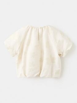 Mango Kids' Metallic Floral Blouse, Gold - view 2, Gold