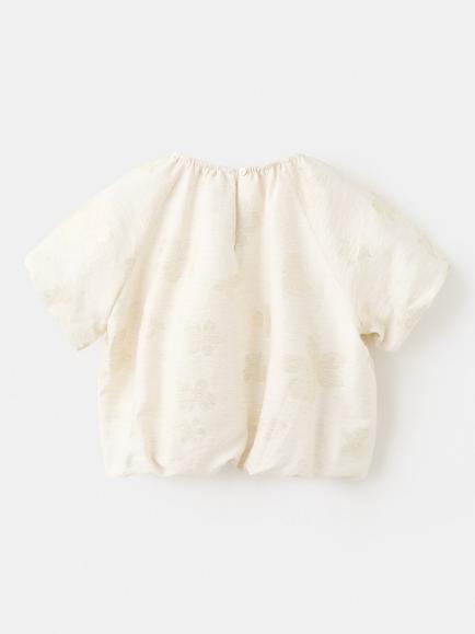 Mango Kids' Metallic Floral Blouse, Gold - view 2, Gold