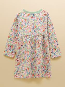 Joules Kids' Emma Floral Sweater Dress, Multi - view 2, Multi