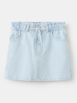 Mango Kids' A-Line Paperbag Waist Mini Skirt, Light Blue, Light Blue