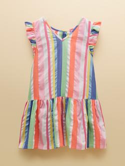 Joules Kids' Tiered Midi Dress, Multi - view 2, Multi