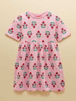 Joules Kids' Emma Short Sleeve Sweater Dress, Pink, Pink