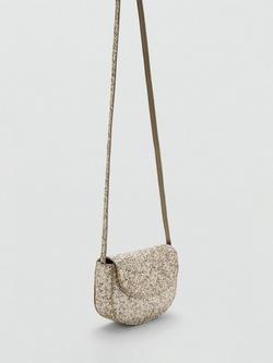 Mango Kids' Bolso Sparkle Cross Body Bag, Gold - view 2, Gold