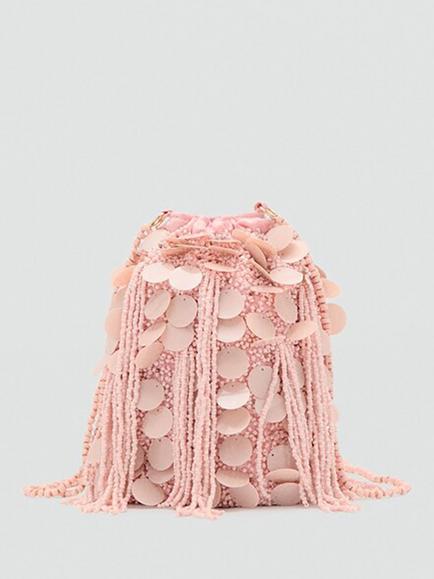Mango Kids' Sequin Cross Body Bag, Pink, Pink