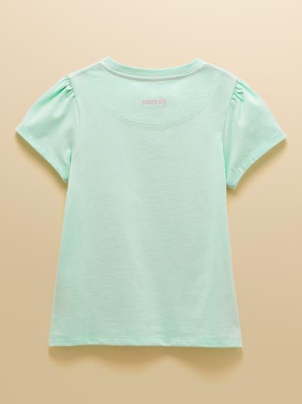 Joules Kids' Astra Short Sleeve Animal Applique T-Shirt, Blue - view 2, Blue