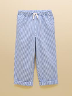 Joules Kids' Striped Drawstring Trousers, Blue/White, Blue/White
