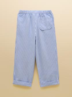 Joules Kids' Striped Drawstring Trousers, Blue/White - view 2, Blue/White