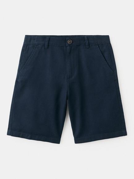 Mango Kids' Cotton Blend Chino Shorts, Navy, Navy