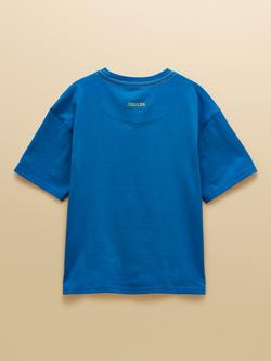 Joules Kids' Short Sleeve Applique Top, Blue - view 2, Blue
