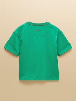 Joules Kids' Archie Short Sleeve Applique Top, Green - view 2, Green