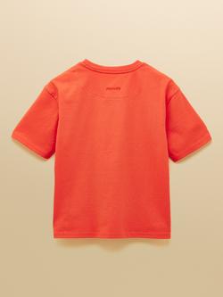 Joules Kids' Archie Short Sleeve T-Shirt, Orange - view 2, Orange