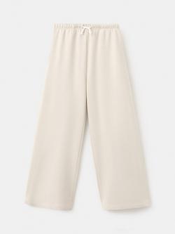 Mango Kids' Cotton Wide Leg Joggers, Raw, Raw