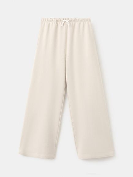 Mango Kids' Cotton Wide Leg Joggers, Raw, Raw