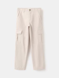 Mango Kids' Cotton Cargo Joggers, Ice, Ice