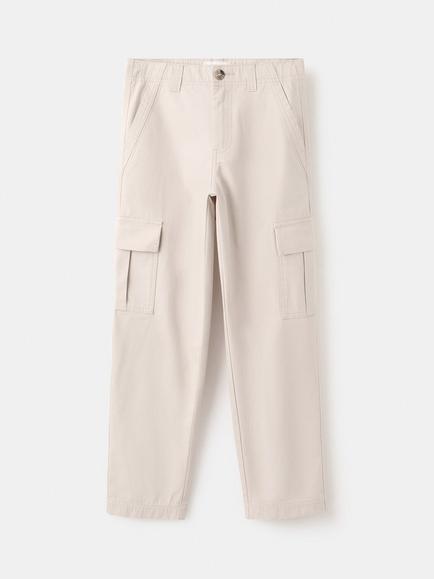 Mango Kids' Cotton Cargo Joggers, Ice, Ice