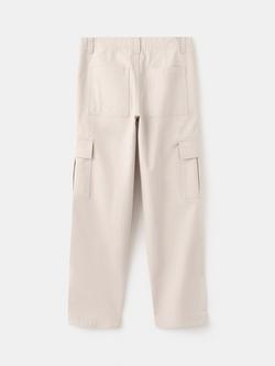 Mango Kids' Cotton Cargo Joggers, Ice - view 2, Ice