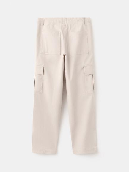 Mango Kids' Cotton Cargo Joggers, Ice - view 2, Ice