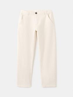 Mango Kids' Cotton-Linen Chinos, Beige, Beige