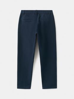 Mango Kids' Cotton-Linen Chinos, Navy - view 2, Navy