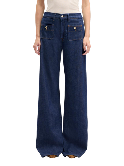 7 For All Mankind Lotta High Rise Jeans, Dark Blue, Dark Blue